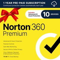 Norton 360 Premium 2026, Antivirus software for 10 Devices - $18 at Newegg