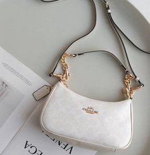 NWT C.O.A.𝑪𝑯 Teri 2Way CA548 Shoulder Bag Signature Coated Canvas White outlet - $119.99 at ebay