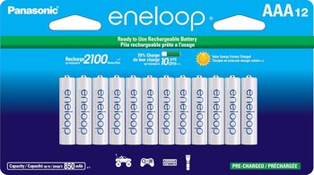 12-Pack Eneloop Panasonic AAA 2100 Cycle Ni-MH Pre-Charged Rechargeable Batteries - BK-4MCCA12FA - $25.64 at Amazon.com